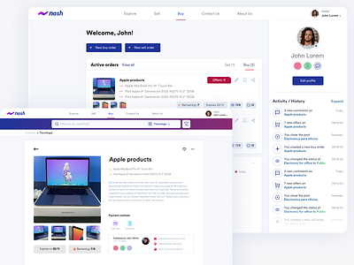 Nash - E Commerce buy buy order e commerce ecommerce platform sell sell order web app