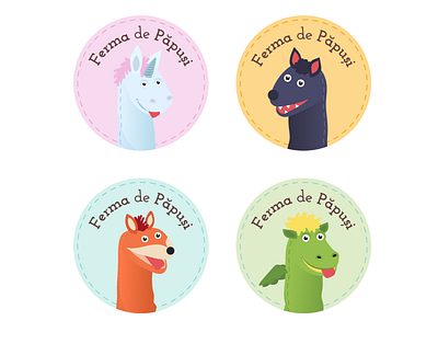 Puppet Logos adobe illustrator animal art illustration puppets toys toystore vector vectorart
