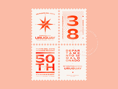 Punta del Este, 50th Anniv. — Uruguay, 1959 design designer illustration illustrator philately procreate procreateapp stamps typography uruguay vector