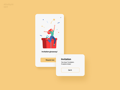 Giveaway. Daily UI: 097 097 dailyui dailyui097 dailyuichallenge design giveaway interface invation invitation card invite mobile app design uiux