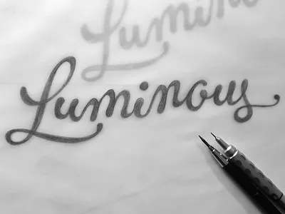 Luminous art branding branding design cooper design hand drawing hand drawn handlettering lettering logo pencil sketch sketch typogaphy