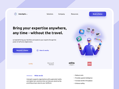 Interaptix Augmented Reality landing page redesign concept augmented reality design landingpage redesign ui uidesign webdesign