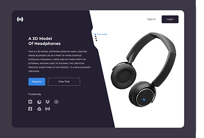 3D Model Landing-page 3d 3d modeling blender clean design graphic design hm64 landi landing page modern simple svg ui ux vector