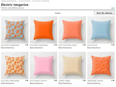 Electric tangerine collection on Society6 additional color collection colors decor decoration electric tangerine illustration orange pattern pillow surfacedesign tangerine