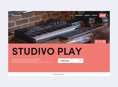 Studivo landing page app flat minimal ui ux web web design