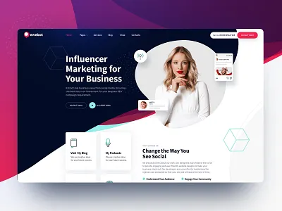 Ewebot - SEO Digital Marketing Agency agency business corporate influencer landing marketing seo smm ui webdesign website wordpress