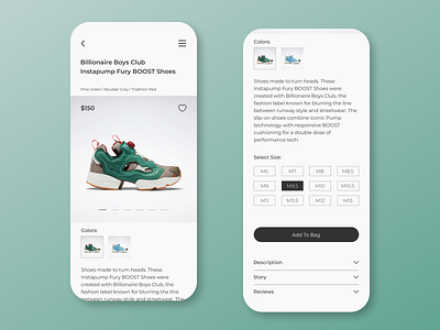 E - Commerce Shop (Single Item) daily ui 012 dailyui dailyuichallenge design e commerce e commerce app figma mobile app mobile app design mobile ui reebok shoes shop shopping app ui ux