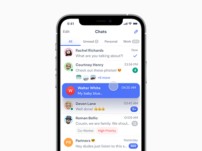 Messenger Mobile - Figma UI kit app chat chat app chatting conversion design email figma inbox message message app messages messaging messenger mobile social socialmedia template ui ui kit