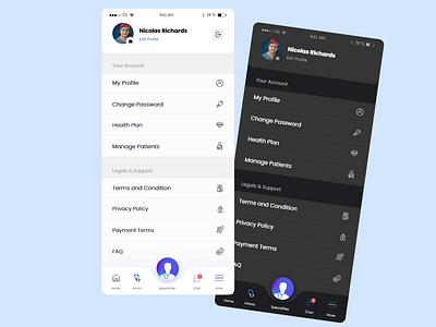 Telemedicine App Menu app menu clean ui figma flat fresh menu ui minimal mobile menu responsive menu technology telemedicine app trendy design