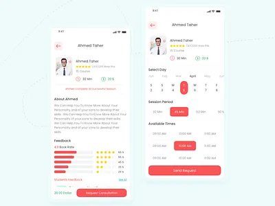 Consultant Session Request android app appointment appointment booking booking consultant consulting ios mobile app ui ux