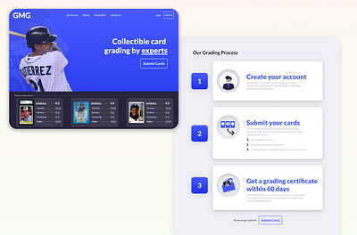 Card Grading Services Landing Page branding design illustration web