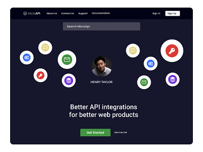 Micro api product branding hire me interface ui ui ux ux website