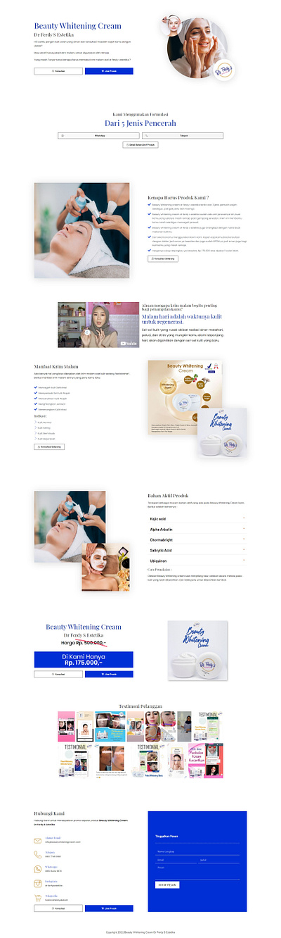 Landing Page Beauty Whitening Cream