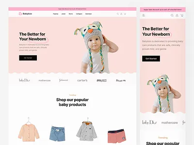 Babyboo Landing Page Animation after effect animation animation after effects animations baby baby clothes baby shop ecommerce ecommerce shop ios landing page marketplace prototype web web design website website concept website design websites wordpress