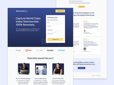 Testimonial Hero - Landing Page uidesign