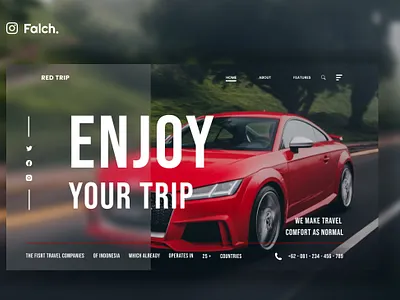 Automotive Landing Page - RED TRIP auto automotive car design graphic design illustration ui ux vector web web design