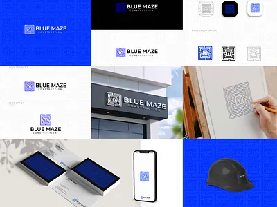 Blue Maze Construction brand brand design brand identity branding branding design construction business construction logo dailylogodesign logo logodesign logotype portfolio