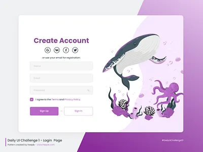 Ocean Login Page, Daily UI Challenge daily ui dailyuichallenge landing page login design login page login screen signup page signup screen ui uidesign uiux
