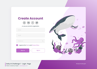 Ocean Login Page, Daily UI Challenge daily ui dailyuichallenge landing page login design login page login screen signup page signup screen ui uidesign uiux