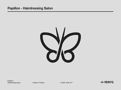 Papillon - Hairdressing Salon barber barbershop black and white branding design branding designer butterfly golden ratio golden ratio logo haidressing helvetica logo logo design logo designer logo designs logodesign logomark logomarks logos logotype minimal