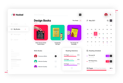 Book Reader Dashboard UI books branding dailyui dailyuichallenge dashbaord dashboard design dashboard flat design dashboard ui design flat design homepage design landing page minimal mockup research ui user experience user interface ux wireframe design