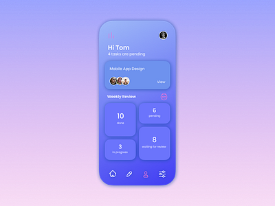 01 Daily UI. Task Manager 2021 app branding button design illustration list minimalism neumorphic new phone task task manager trend ui ux webdesign