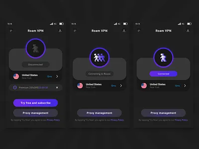 Roam VPN_2 app design icon ui ux 图标 应用 设计