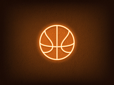 Neon Basketball ball basketball game icon illustration league logo neon neon light orange outline play sign silhouette sport street symbol vector