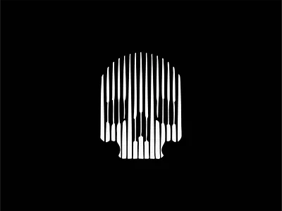 Line Art Skull Logo bones branding dark death design emblem geometric icon identity illustration lines logo mark sale scratchboard skeleton skull symbol tattoo vector