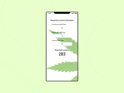 Lumens Calculator app illustration ui