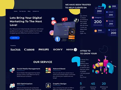 #Project Social Media Agency Landing Page agency agency branding agency landing page agency website awesome design branding dailyui inspiration inspirations landing page landingpage social media socialmedia ui ui design web design web design agency web ui