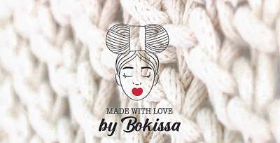 Made with love by bokissa - Crochet logo branding crochet design icon illustrator knitting logo logo design logodesign logotype typography vector