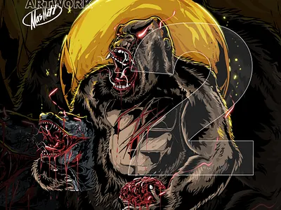 Godzilla vs Kong amazing art art direction artist artwork cool design illustration outstanding photoshop unique