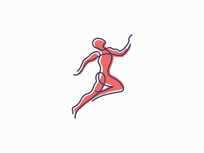 Running Man Logo branding design emblem flat geometric graphic icon illustration jump lines logo man mark modern premium running sport sports vector