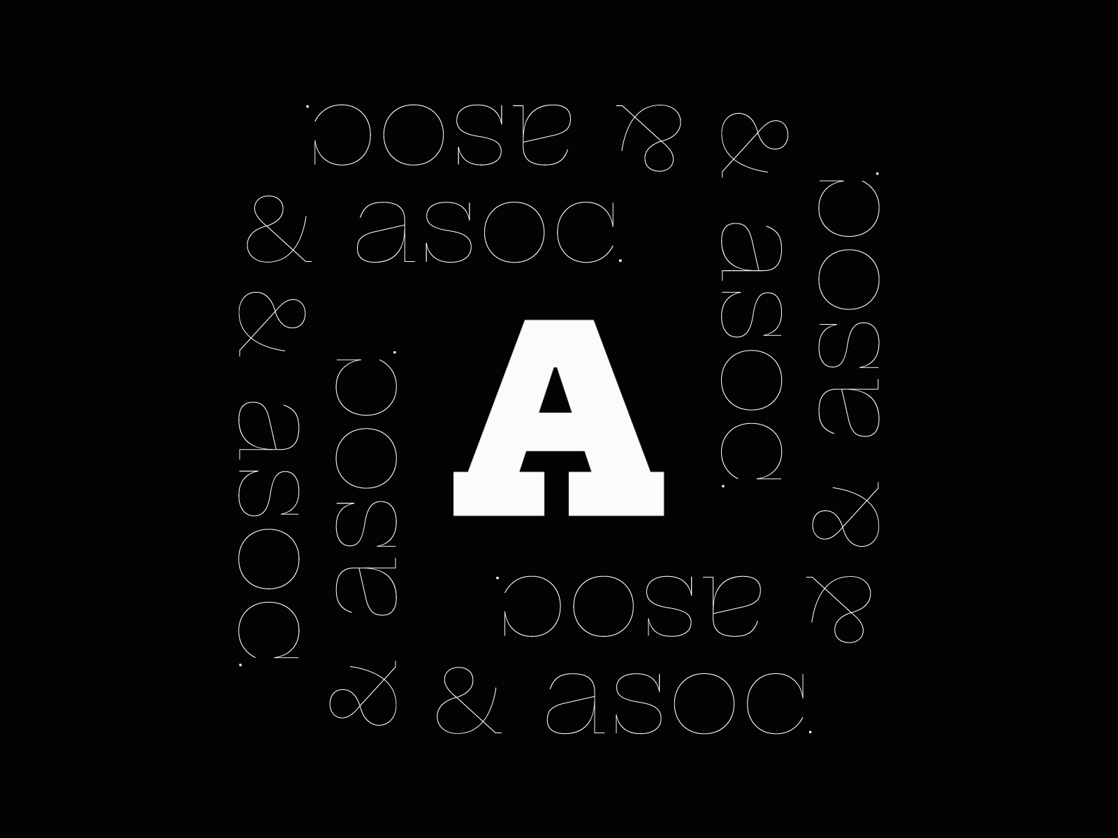 A&A black white branding branding and identity design font graphic design logo logotype motion design serif font slab typeface typography variable font