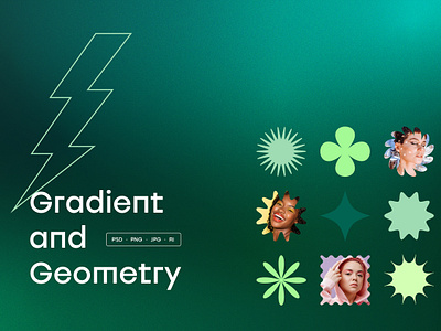Gradient and Geometry. Vol.2 abstract forms geometric shapes gradient backgrounds grainy texture