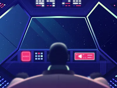 🚀 after effects asteroid cockpit comet design flat hyperspeed illustration light panel pilot space space man spaceship speed vector
