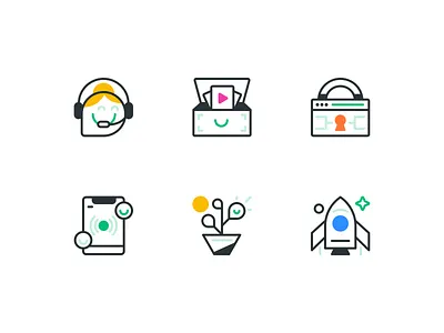 Webinar - B2B SaaS - Icons app b2b brand brand designer brand identity branding colorful fun icon iconography icons illustration landing page saas webinar website