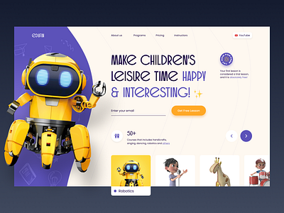 Edufun — Kids Education Platform children course design education illustraion kid landing lesson platform school schools startup study trend ui ux web