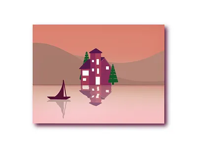 Home sweet Home🤩🥰 branding home illustration nature illustration paintings storytelling sweet home tree ui ux vector art water