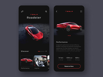 Tesla Mobile App Design automotive car app clean dark dark mode dark theme dark ui design electric electric car minimal mobile smart car sport tesla ui ui design ui trend