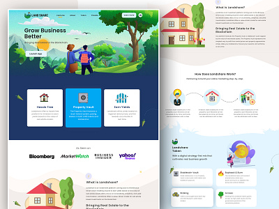 landshare - RealEstate Blockchain agency blockchain clean design digital illustration landing landing page landing page design minimal realestate typogaphy ui uiux ux web web design webdesign website website design