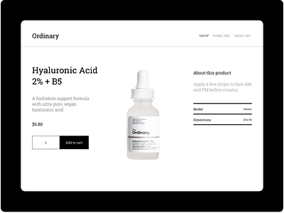 Ordinary Skincare - Web UI explore ui web web design website