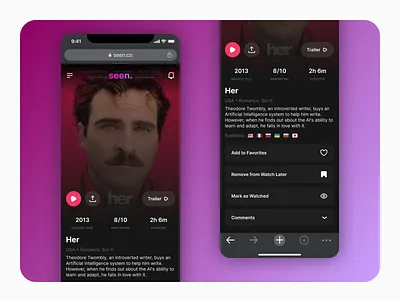 Movie Streaming Service UI app design mobile ui movie ui