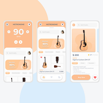 Music Store App app branding design illustration illustrator ui uidesign ux