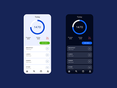 Calorie counter light and dark app minimal mobile mobile app mobile ui ui ux