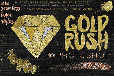 Gold Rush For Photoshop animation branding clean design graphic design illustration illustrator minimal typography vector