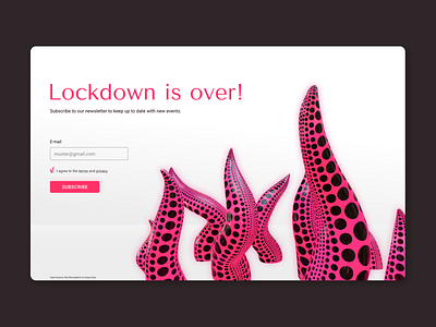 Lockdown is over! concept daily ui dailyuichallenge design newsletter popup subscribe ui web website