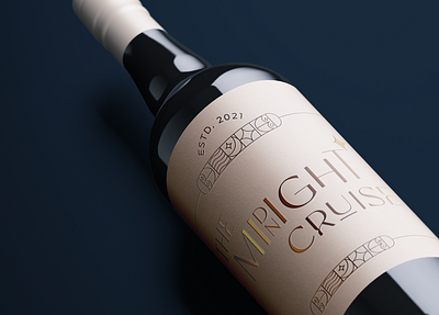 THE MIDNIGHT CRUISE WINE LABEL adobe branding design identitydesign illustration logo logodesigner logodesigns typography vector visualidentity