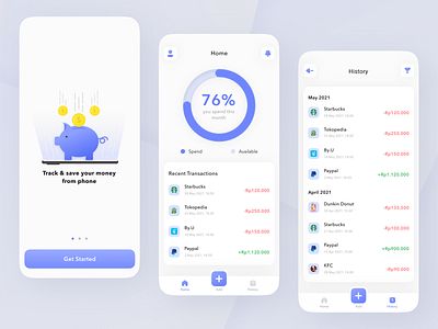 Saving app - money saver app app design design figmadesign flat illustration mobile mobile app money moneysaving saving saving money savings savings app ui ux